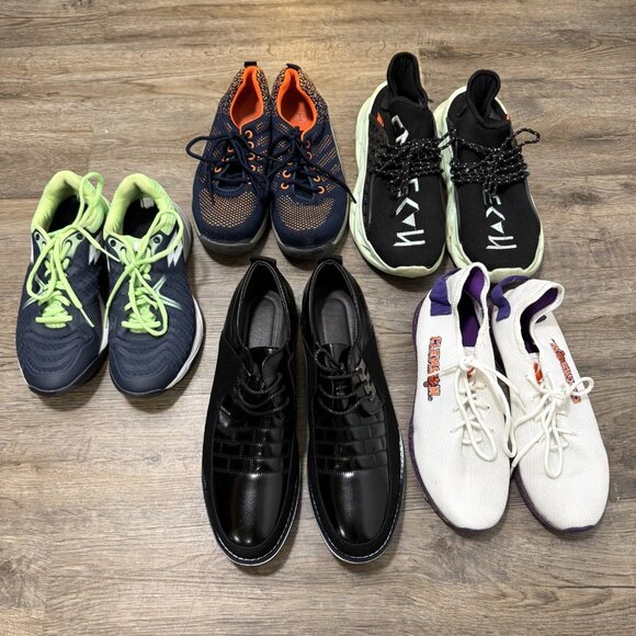 Mixed Shoe Lot Of 5 Athletic Loafers Clemson College Mens Sneakers Active Dressy - Picture 1 of 8